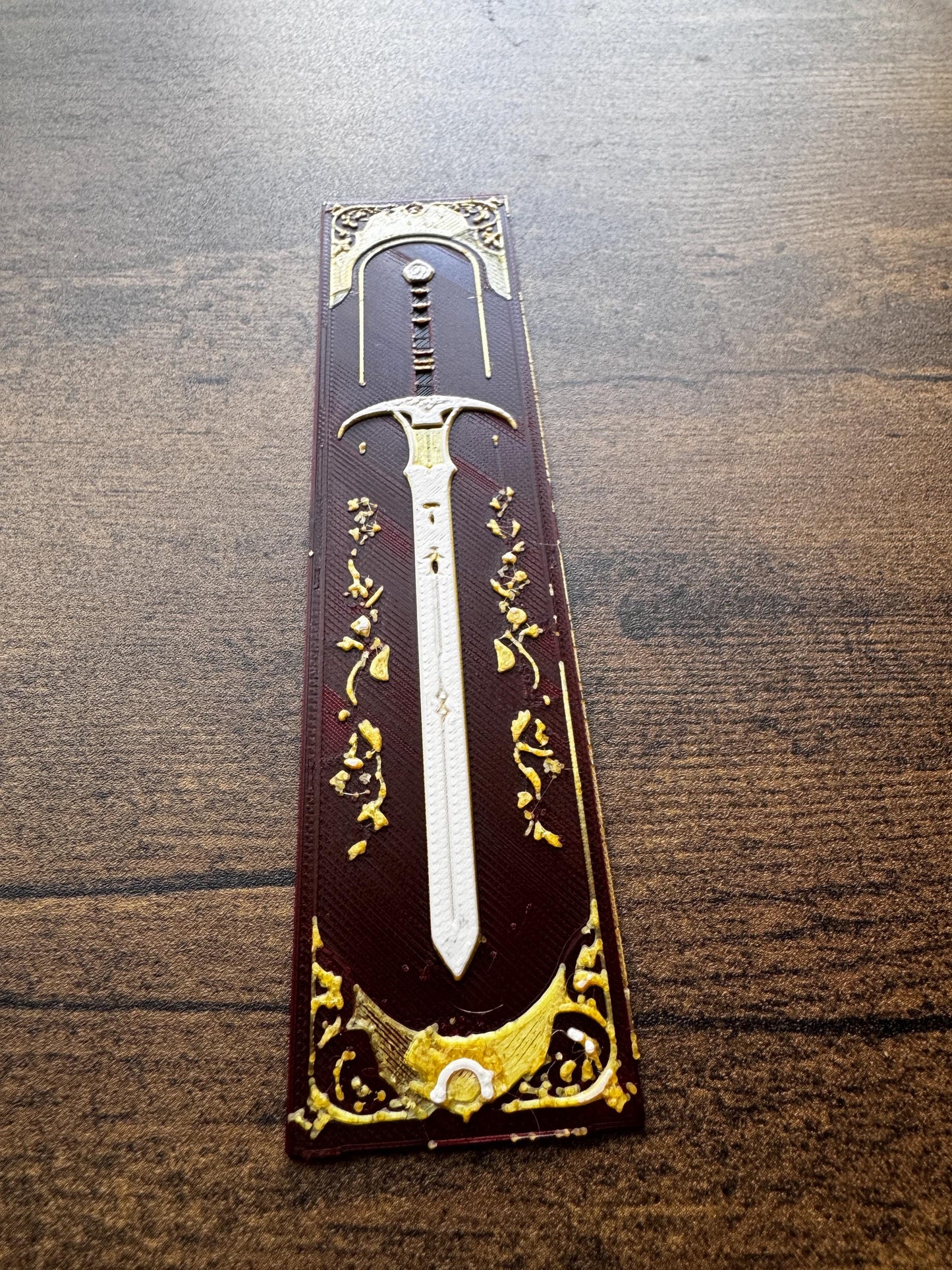 Elven Blades Bookmark Set – Enchanted Fantasy Sword Bookmarks with Vines & Gold Accents | 3D Printed Elven-Inspired Bookmarks