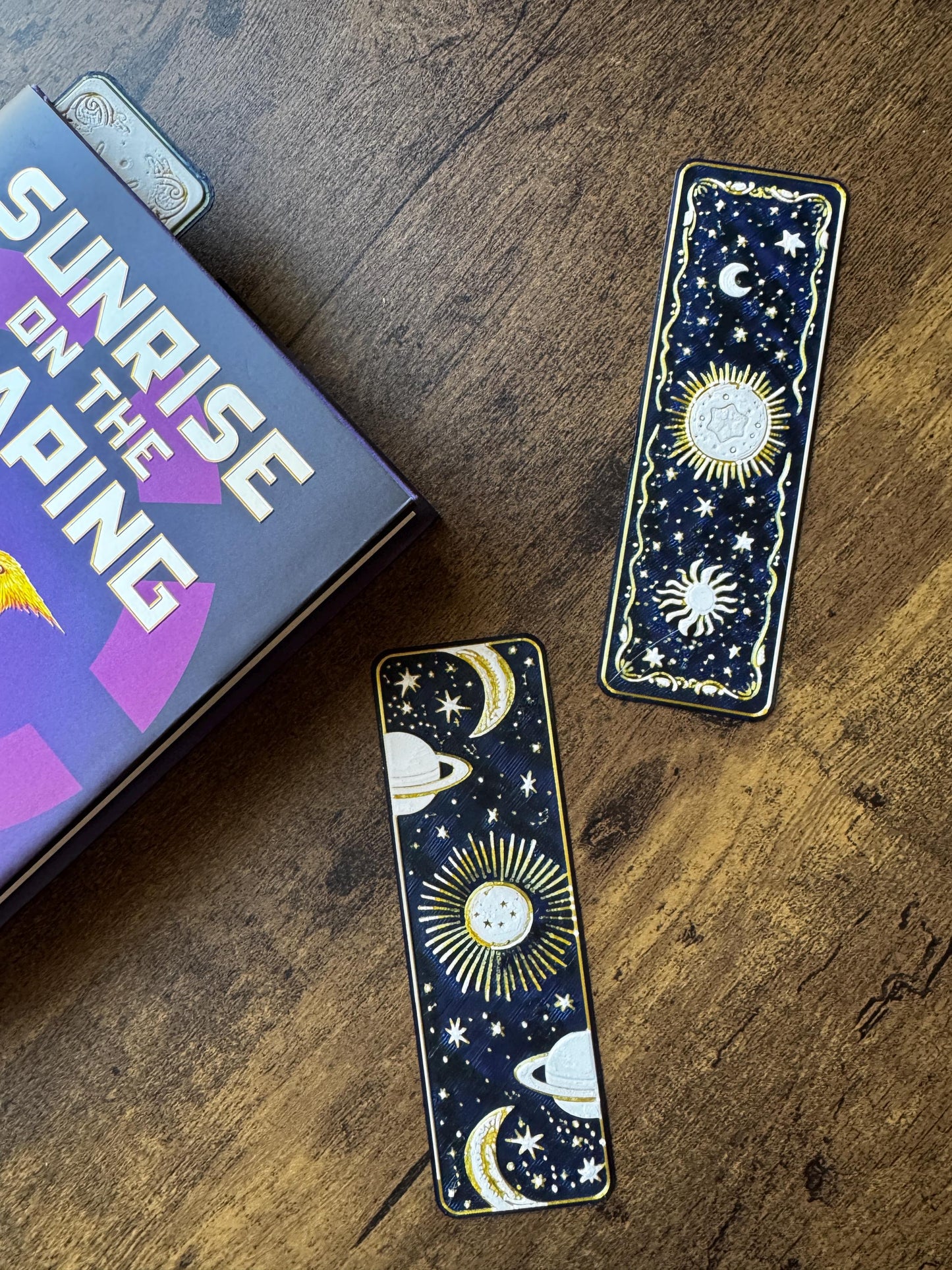 Celestial Dreams Bookmark Set – Moon, Stars & Planets Fantasy Bookmarks | Cosmic Aesthetic 3D Printed Bookmarks (Set of 3 or Individual)
