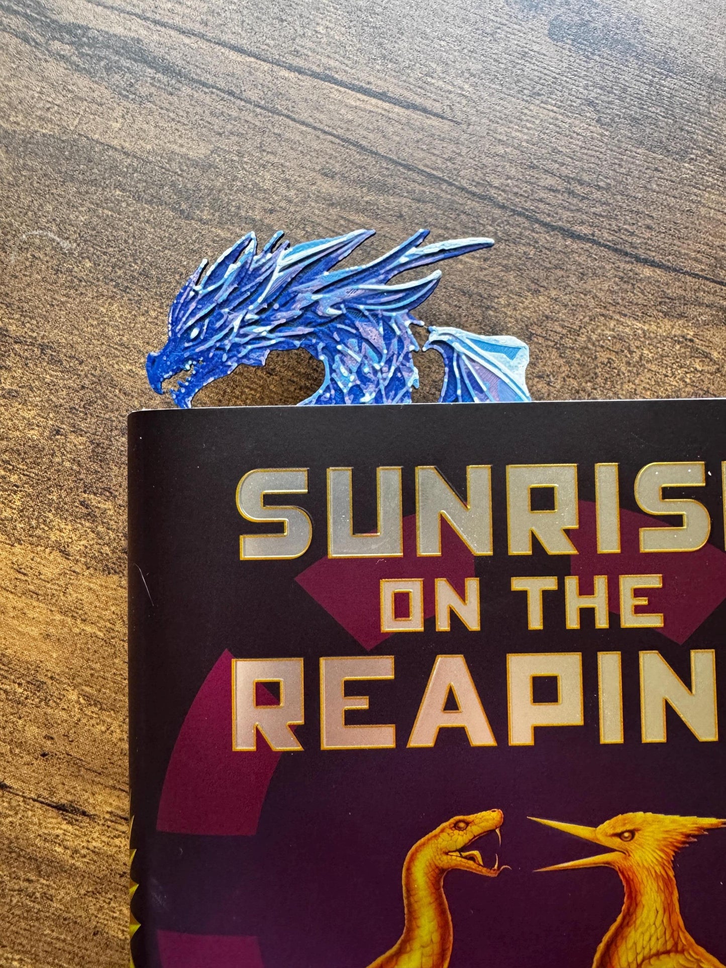 Crystal Wyvern Bookmark – 3D Printed Dragon Page Marker in Purple & Ice Blue | Mystical Fantasy Gift for Readers and Crystal Lovers