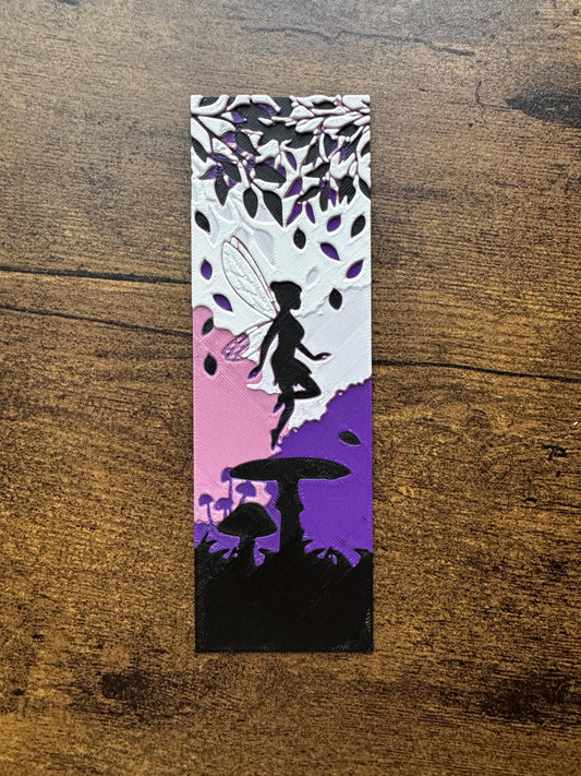 The Fairy Bookmark – Whimsical 3D Printed Fairy Surrounded by Pink & Purple Tones | Magical Fantasy Bookmark for Dreamy Readers