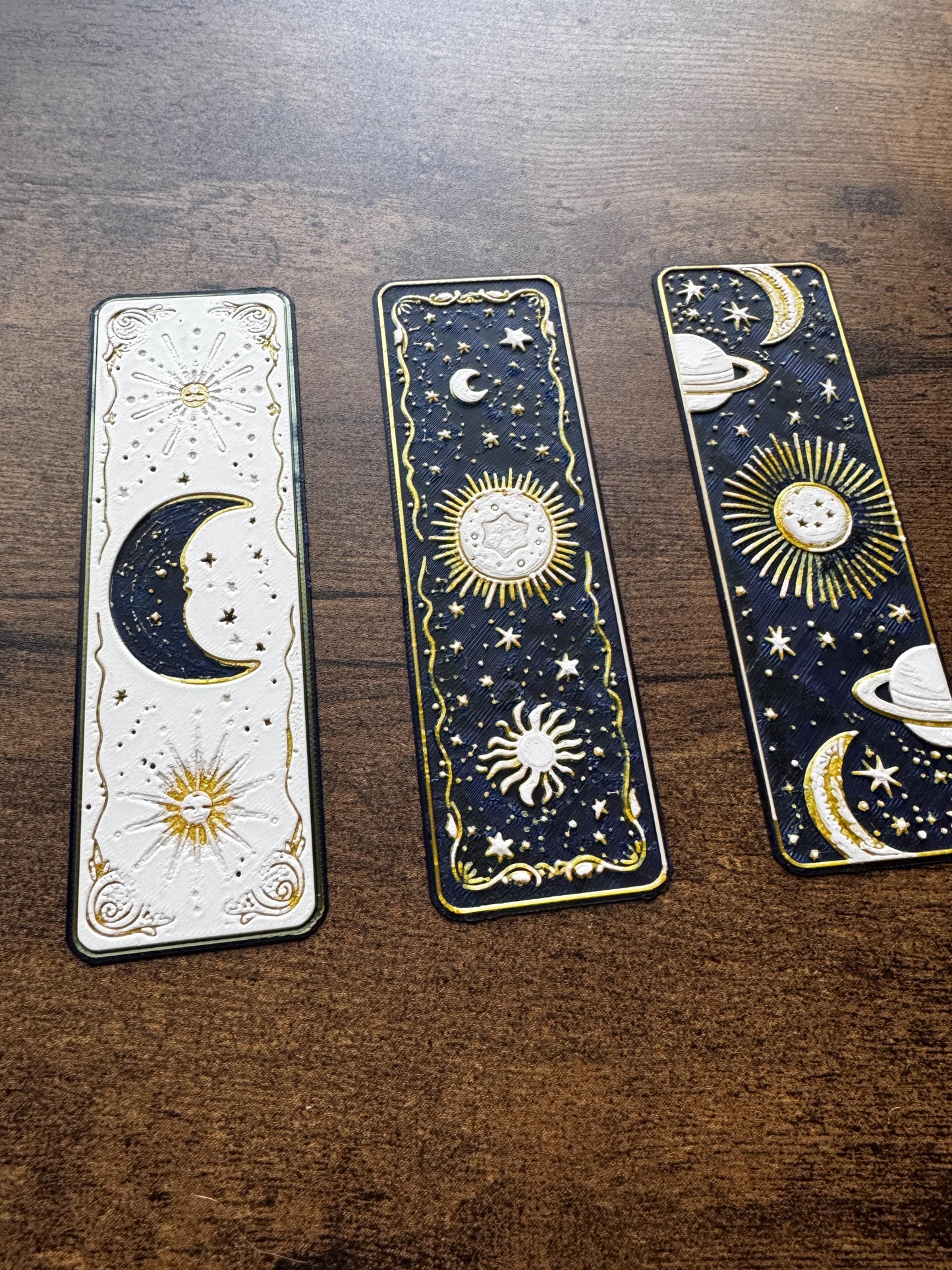 Celestial Dreams Bookmark Set – Moon, Stars & Planets Fantasy Bookmarks | Cosmic Aesthetic 3D Printed Bookmarks (Set of 3 or Individual)
