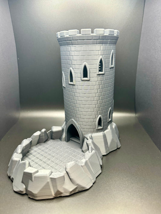 3D Printed Medieval Stone Dice Rolling Tower for Dungeons and Dragons