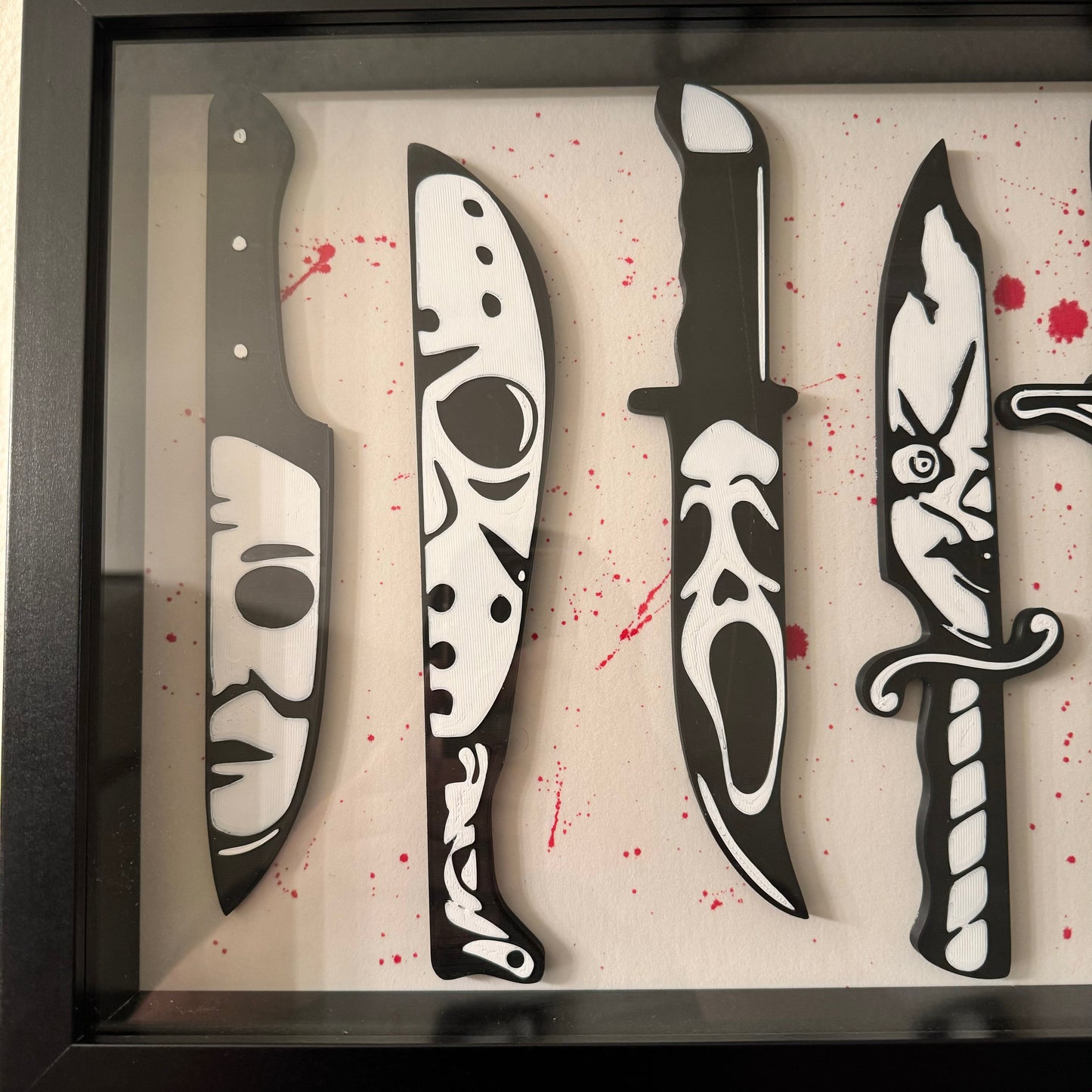 Custom horror-themed shadow box perfect for film fans.