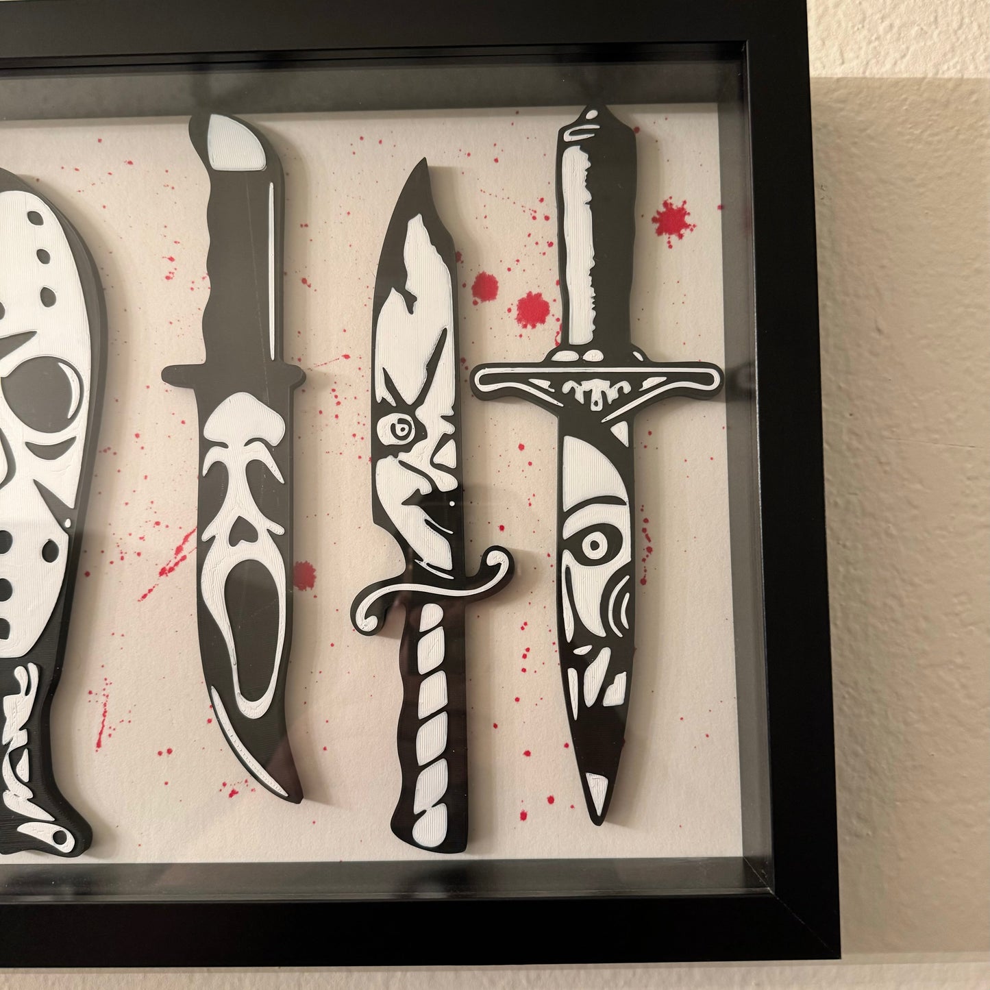 Gothic shadow box art with LED lighting for spooky décor