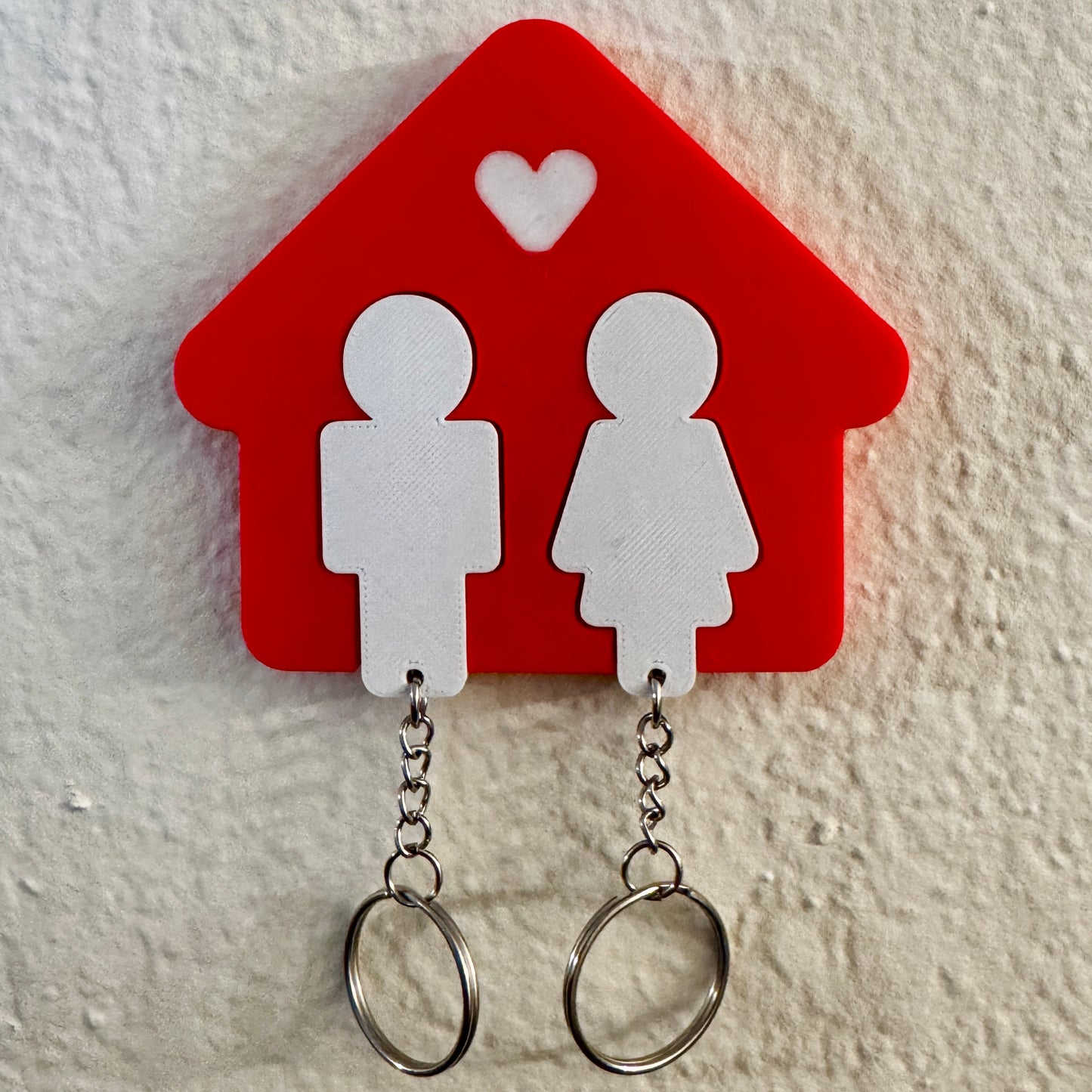 3D Printed Wall-Mounted Key Holder for Couples - Valentine’s Day Realtor Gift for Couple Him Her Boyfriend Girlfriend Husband Wife