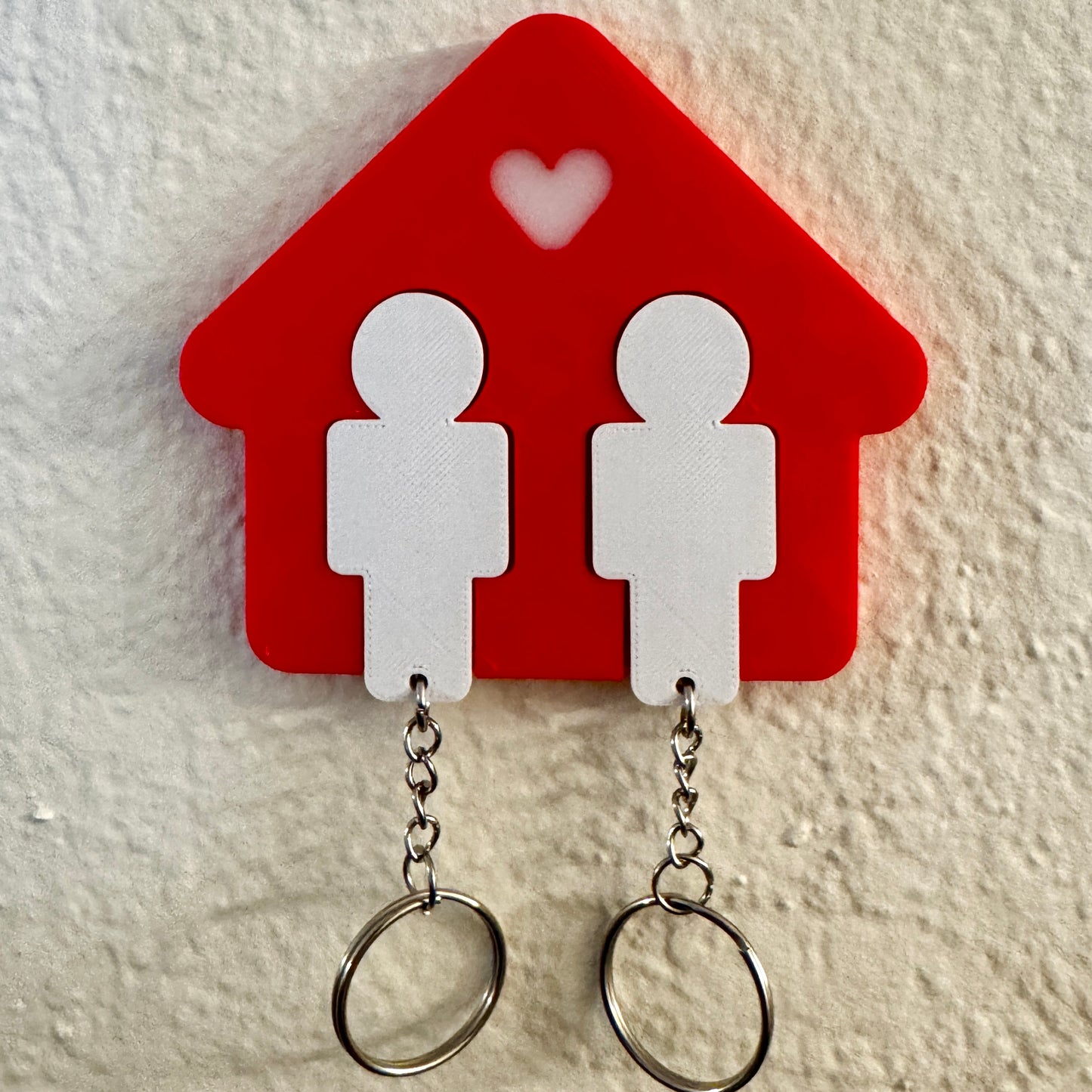 3D Printed Wall-Mounted Key Holder for Couples - Valentine’s Day Realtor Gift for Couple Him Her Boyfriend Girlfriend Husband Wife