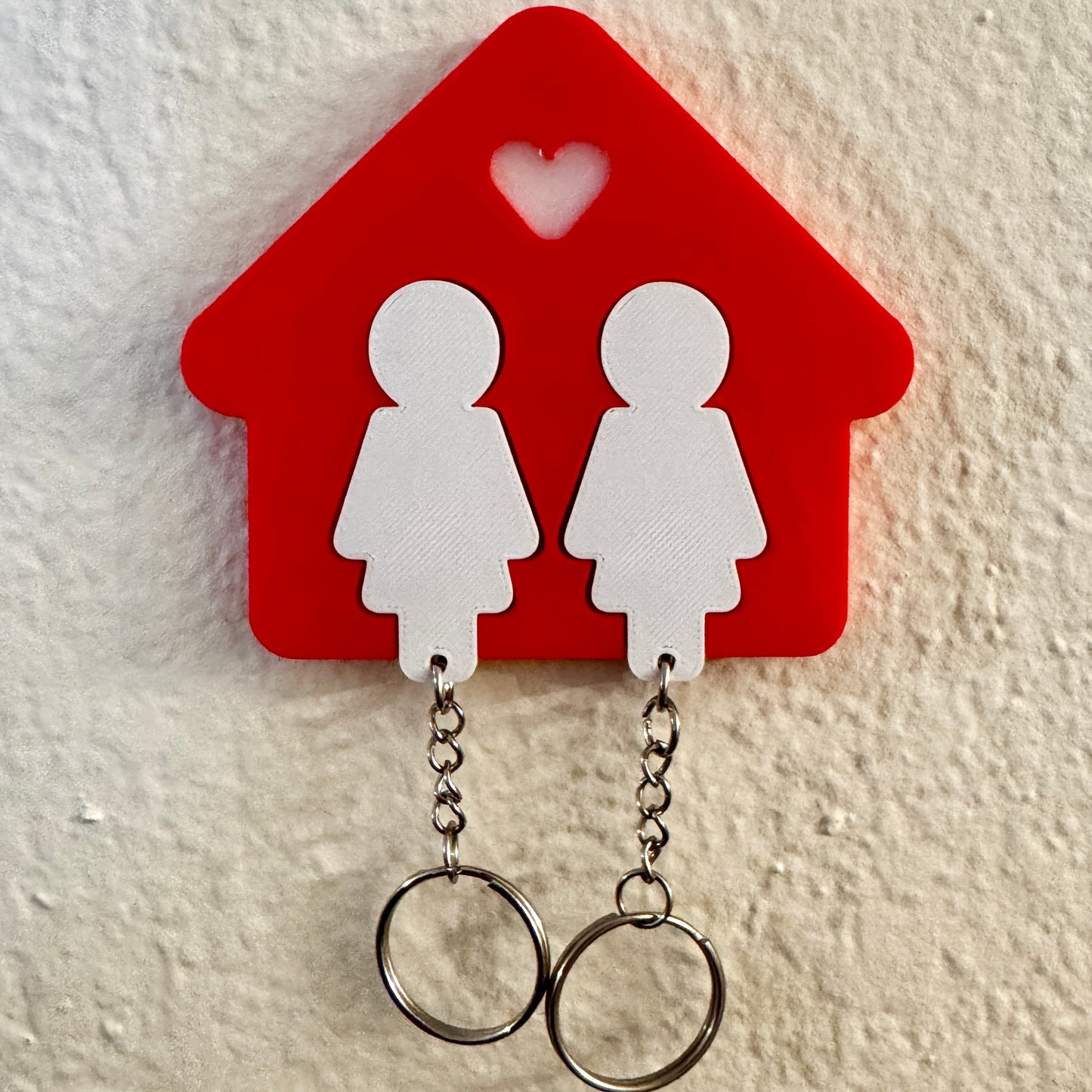 3D Printed Wall-Mounted Key Holder for Couples - Valentine’s Day Realtor Gift for Couple Him Her Boyfriend Girlfriend Husband Wife