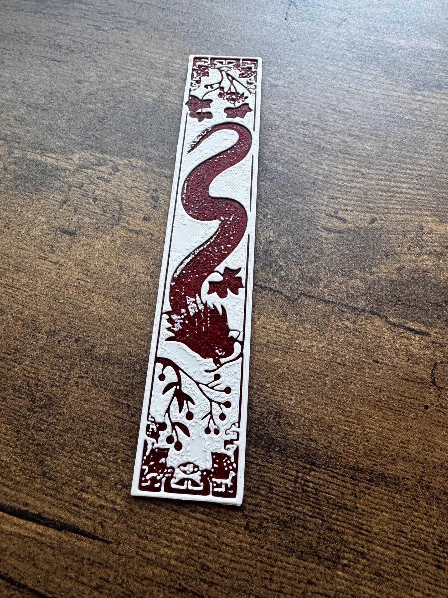 Blossom Guardians Bookmark Set – Red and White Dragon and Flower Bookmarks | Fantasy & Floral Page Markers (Set of 3 or Individual)
