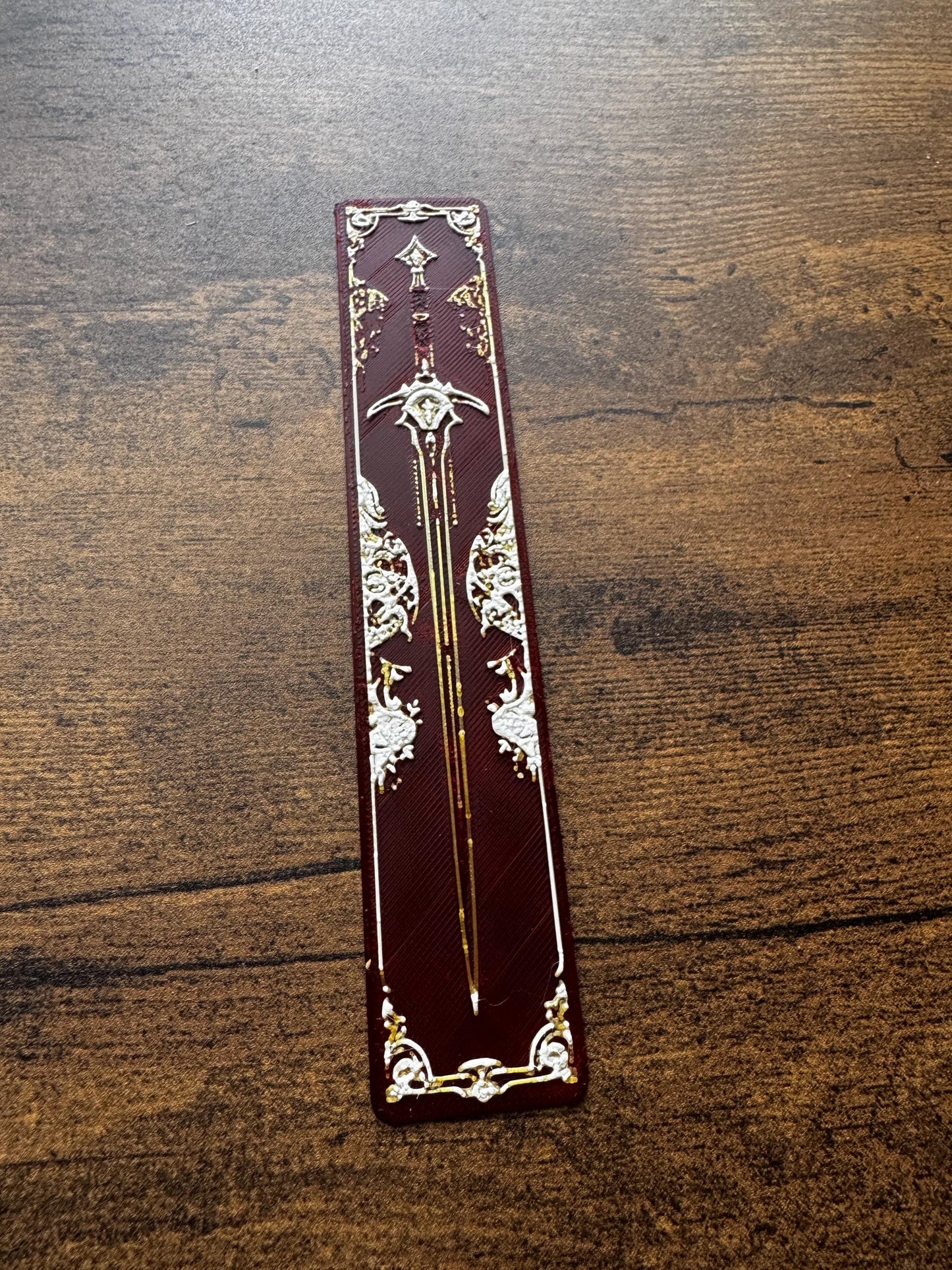 Blade and Blossom Bookmark Set – Fantasy Sword & Flower Bookmarks in Red, White and Gold | Aesthetic Page Markers (Set of 3 or Individual)